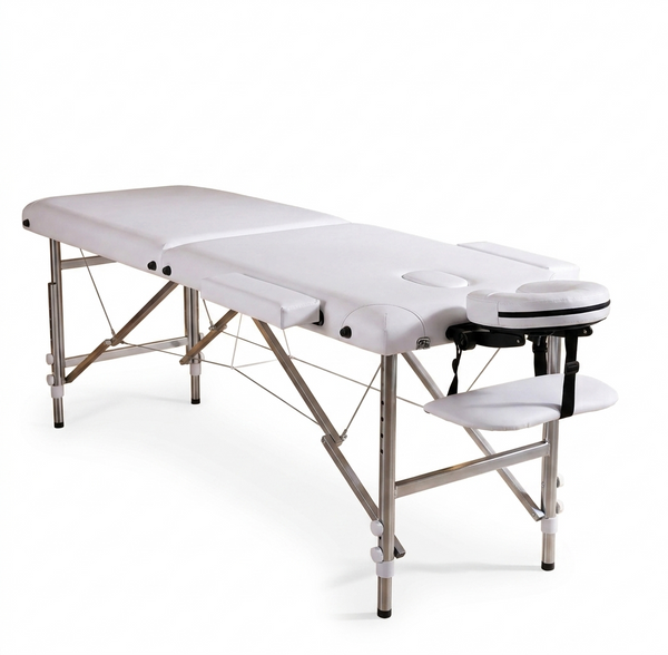 Malax™ – Table de massage professionnelle pliante (blanc)