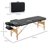 Velin™ – Table de massage professionnelle pliante (noir)