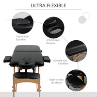 Velin™ – Table de massage professionnelle pliante (noir)