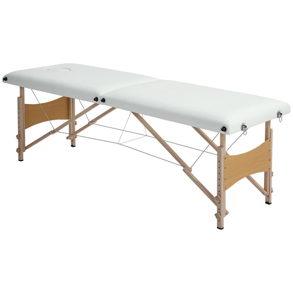Velora™ – Table de massage professionnelle pliante (blanc)